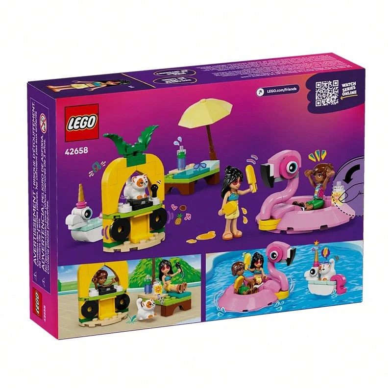 LEGO 乐高好朋友系列儿童积木套装，适合作为礼物 - Unicorn & Flamingo Themed Pool Party 42658 - 查看 1