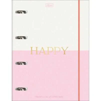 FICHÁRIO CARTONADO HAPPY 80 FOLHAS COM ELÁSTICO