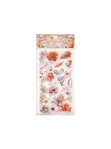 8入組森林主題貼紙套裝，包括黃昏、銀杏、綠葉、秋季主題、葉子和水果圖案，加入金箔裝飾，防水貼紙適用於裝飾手機殼、水瓶、日記和DIY工程，適用於包裝禮物 - 彩色 - 查看 20