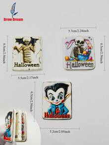 1PC Halloween Style 3d Stereo Flat Refrigerator Magnets, Skull & Devil Holiday Souvenir Refrigerator Magnets, Home Decoration Products, Kitchen, Room, Home, Suitable For Halloween Day Of The Dead Halloween Decor Room Decor - Color - View 4
