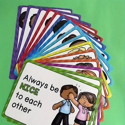 15 张 A4 课堂规则海报 - 学龄前课堂规则海报 - 课堂规则行为教育海报