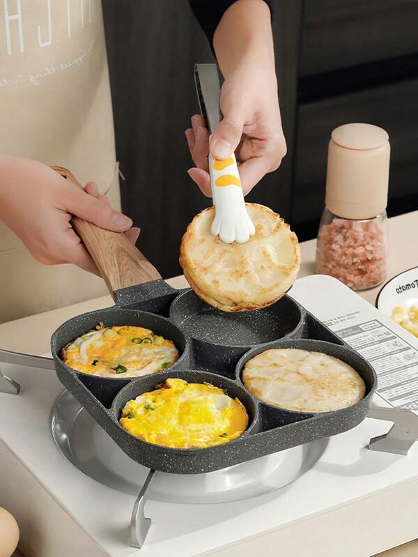 4-Cup Egg Omelette Pan Nonstick Egg Frying Pan, Versatile Breakfast Skillet For Eggs Cooker , Pancakes, Plett, Crepes, Compatible With Gas Stove And Induction Cooktop Cookware