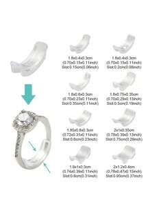 40 件隐形戒指尺寸调节器 - 隐形戒指尺寸调节垫，适合松散的戒指，适合所有手指尺寸 - 隐形耳环尺寸调节器，适合松散的戒指 - 多种手指尺寸，舒适且具有保护性的戒指调节工具 - 彩色 - 查看 9