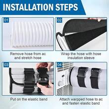 Cubierta para manguera de aire acondicionado, cubierta para conducto de ventilación de CA, funda aislante, funda aislante para manguera de aire acondicionado portátil, tamaño 152 x 56 cm - 152*56cm - Ver 2