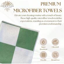 Cloak SAGE 13 X 13 Luxury Microfiber Cleaning Cloths Sage 4 Pack Premium Checkered AllPurpose Microfiber Towels For Cleaning Glass Kitchens Bathrooms Automotive Plies 4 Sage - Sage - View 2