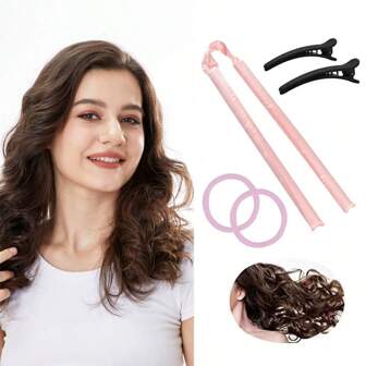 5pcs No-Heat Hair Curler Set & Headband, Suitable For Overnight Hair Curls, Travel Waves, Soft & Travel-Friendly Kit, Easy DIY Salon Waves At Home,Back To School,Travel Holiday Essentials,Hair Accessories For Women,Curly Hair,Hair Rollers,Hair Curler,Heatless Curl,Heatless Curls,Hair Curlers,Rollers,Hair Curl,Rollers For Hair,Curly Hair Tools,Hair Rollers,Hair Roller,Curls Diffuser,Hair,Travel,Hair Products,Hair Tools,Hair Stuff,Barber,Barber Accessories,Barbershop,Hairdressing Equipment