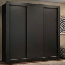 Ropero Madesa Lyon Plus 3 Puertas Corredizas 4 Cajones Color Negro - Negro - Ver 2