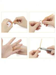 1 Set/8pcs Invisible Plastic Coiled Adjustable Ring Sizer, Transparent & Gold Spring Cord Rings Adjuster, Unisex Suitable For Any Occasion, Can Be Gift For Friends - Spring rope set - View 5