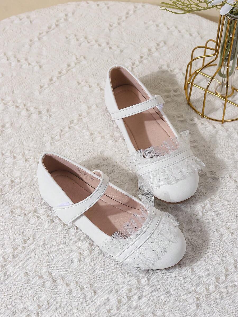 甜美风格雪纺荷叶边下摆时尚春夏女童高性能平底鞋