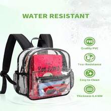 MAY TREE Clear Backpack For Stadium Events, 12x11x5 Inches Small Clear Backpack For Concert Festival Sports Outdoor - Pink