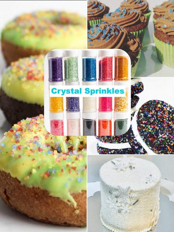 85g/3oz Cake Decorating Sprinkles, Baking Decor Crystal Confetti, Creative Baking Scatter, Birthday Decor, Dessert Table Decor, Cake Top Decoration, Wedding, Party Supplies, Valentine's Day, Holiday Decor