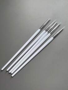 5Pcs Clear Dual Ended Rhinestone Nail Art Silicone Pen Sculpture Pen For Acrylic 3D Flower Carving Shaping Dotting Nail Tool Manicure Brush