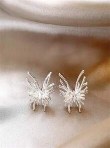 Silver Butterfly Stud Earrings For Women, Luxury High-End Elegant Earrings, Unique Jewelry Design 2025