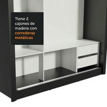 Ropero Closet Madesa Lyon 3 Puertas 2 Cajones Color Negro - Negro - Ver 10