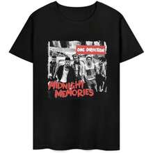 One Music Direction Band T Shirt Men's Casual Crew Neck Tee Daily Short Sleeve T-Shirts - 黑色 - 查看 1