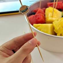 200/100/80/50/25/5 pièces Set de brochettes en bambou, piques à fruits en bambou de 12 cm pour fête, anniversaire, mariage, club, fruits, cupcakes, hamburgers, barbecue, amuse-gueules, décoration de table, garniture de desserts et hygiénique