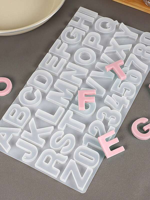 1pc Letter A To Z Pendants Silicone Mold Alphabet Letter And Number Silicone Mold Epoxy Resin Mold For DIY Jewelry Making Supplies Accessories