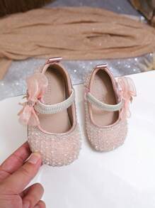 Infant Fashion Shoes, Baby Spring/Summer Toddler Shoes, Shiny Bowknot Princess Shoes For Girls, Suitable For Party, Formal Wear, Vacation