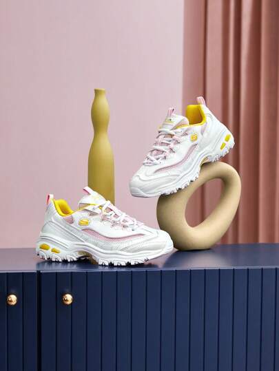 Skechers Zapatos deportivos casuales con suela gruesa y plataforma, regalo para estudiantes, empleados, senderismo, transporte y uso al aire libre