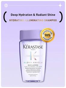 Kérastase BLOND ABSOLU 亮泽保湿洗发水 80ml，蕴含透明质酸和雪花莲提取物，增强头发光泽，深层补水，令头发柔软轻盈，特别适合漂染或挑染过的头发。 - 洗髮精 - 查看 4