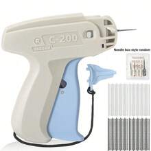 Pistola micro per etichettare gli indumenti, pistola per punto fine aggiornata, mini pistola per punto senza inceppamenti per abiti, kit di attrezzi per la riparazione rapida di indumenti con 6 aghi, 1000 fermacampioni neri e 1000 bianchi da 5 mm