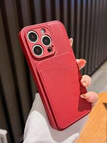 Fan-Shaped Card Holder Case For IPhone 16, 15 Pro, 14 Pro Max, 13 Pro, 13, 12, 11 Plus, Minimalist Solid Color, High-End Litchi Texture For Women And Men