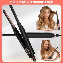 UKLISS Chapinha e Modelador UKLISS 2 em 1: Ferramenta de Estilo Cerâmica Mini para Cabelos Curtos a Longos e Barbas, Presente para Mãe, Presente do Dia dos Namorados para Namorado, Presente do Dia dos Namorados, Rosa Fofo, Dia de São Patrício (Preto)
