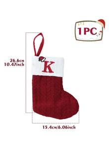 1pc Christmas Knit Monogram Stockings, Small Xmas English Letters Hanging Stockings Socks, Fireplace Decor, Hanging Decor, Christmas Stocking Fillers, Christmas Party Decorations, Party Favors Party Supplies, Christmas Tree Decorations, Christmas Decorations Home, Christmas Decor, Home Decor Room Decor, Christmas Baubles, Christmas Gifts Package, Xmas Decor, 2026 New Year Decor Winter