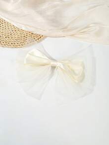 1 件女士优雅大号网状缎带蝴蝶结发夹，高品质强力弹簧发饰，爪夹，发夹，发夹，发夹，发夹，学校用品，蝴蝶结配饰