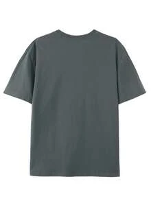 Dirty Braid Cartoon Head Men's T-Shirt, American Cartoon T-Shirt, Street T-Shirt, Hip-Hop Shirt, Y2k, Summer Essential Top, Soft And Breathable, 220 Grams, High-Quality Pure Cotton Shirt, Classic Round Neck Design, Breathable Fabric, Casual And Comfortable Versatile T-Shirt, Suitable As A Birthday Gift - Màu xám đen - Xem 2