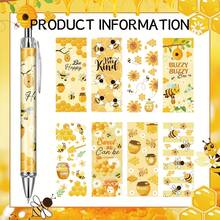 2/4/8pcs Retractable Ballpoint Pens With Bee Theme - Fine, Smooth Black Ink, Featuring Vibrant Honeycomb And Bee Designs, Ideal For Office, Students, Teachers And Professionals As Gifts, Bee Decor - Round - View 4