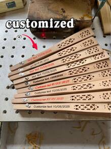 Customized Personalized Summer Outdoor Supplies Fan, Outdoor Decoration, Wedding Holiday Party Return Gift Letter Hand Fan, Wedding Fan Bridesmaid Fan, Custom Wedding Fan Beach Summer Wooden Fan Fashion, Retro, Simple, Chic, Autumn Fashion