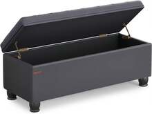 Storage Ottoman, Storage Bench, Tufted Entryway Bedroom Bench, 17.7 X 46.5 X 17.7 Inches, Hinges Easy Lid Operation, Wooden Legs, Synthetic Leather, Loads 330 Lb, Dark Gray ULOM071G01,8059558 - 深灰色 - 查看 8
