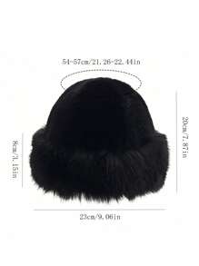 1pc Hat Women's Winter New Thick Warm Fashion Simple Fisherman's Hat Imitation Mink Hair Ladies Mongolian Hat Warm And Comfortable Shade
