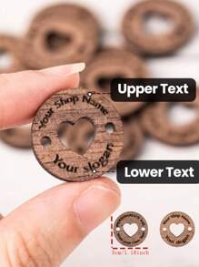1pc/100pcs Round Sewing Button Set, Personalized Garment Tag Project, Delicate Heart Throw Hollow Design, Mother Grandmother Crochet Lovers Gift, Sewing Mini Button Slip For Clothes Pants Bags Hat Holder, Wooden Crafting, Short Sleeve Hem Holding Buttons, Clothes Waist Buttons, Back Straps Wooden Buckles, Scarf Tie Buckles, Wedding/Mother's Day/Father's Day/Thanksgiving/Graduation/Homecoming Season/Christmas/Halloween/Fasting/Ramadan/. .