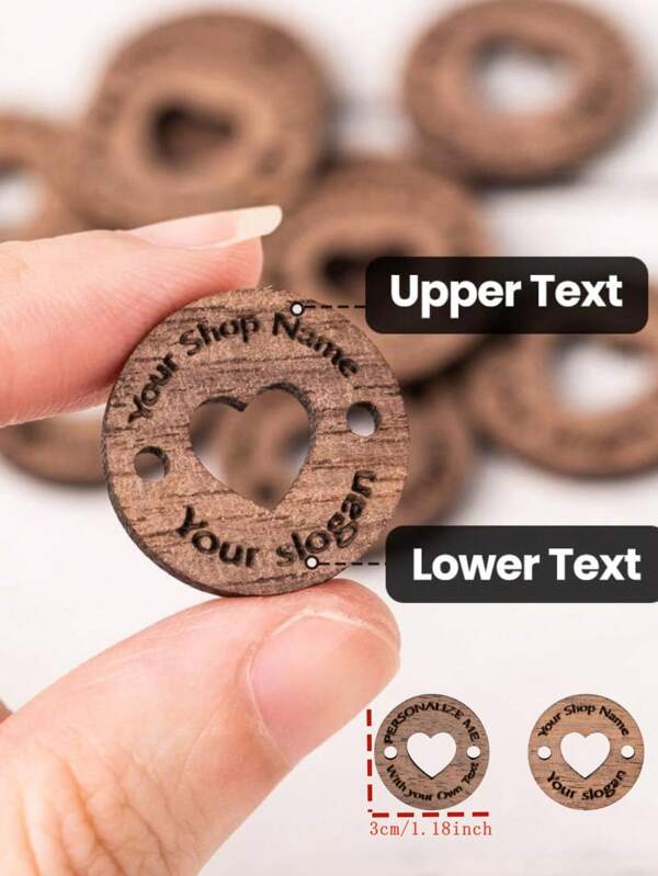 1pc/100pcs Round Sewing Button Set, Personalized Garment Tag Project, Delicate Heart Throw Hollow Design, Mother Grandmother Crochet Lovers Gift, Sewing Mini Button Slip For Clothes Pants Bags Hat Holder, Wooden Crafting, Short Sleeve Hem Holding Buttons, Clothes Waist Buttons, Back Straps Wooden Buckles, Scarf Tie Buckles, Wedding/Mother's Day/Father's Day/Thanksgiving/Graduation/Homecoming Season/Christmas/Halloween/Fasting/Ramadan/. .