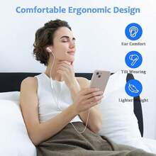 C 型连接器有线耳塞式耳机，入耳式有线耳机，内置遥控器，可控制音乐、电话和音量，兼容 16/15 系列，兼容三星 Galaxy S25/S24/S23/S22/S21/S20，以及任何带有 TYPE-C 插孔的设备