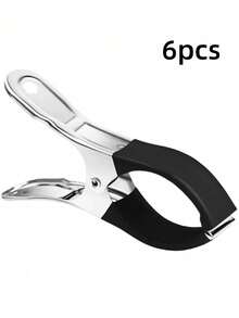 不锈钢夹子 - 防风大号被子夹、弹簧袜夹和裤子夹，用于晾晒被子和悬挂衣服 1/6 件耐用不锈钢泳池盖夹，带蓝色塑料手柄 - 重型防风弹簧夹，用于固定地面泳池盖和摄影、摄影夹 | 光滑金属夹 | 耐用塑料手柄