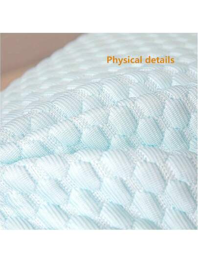 Cooling Kussen Neck Support, Zachte Satijnen Fabric, Breathable Moisture Wicking, Zipper Closure, Blue, Perfect Adults At Home, Bedroom Or Living Room, Sleep Pillow, Com Quilted Texture Fabric Support view 2