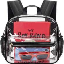 MAY TREE Clear Backpack For Stadium Events, 12x11x5 Inches Small Clear Backpack For Concert Festival Sports Outdoor - Pink