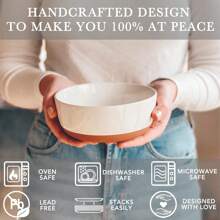 Mora Ceramic Flat Bowls Set Of 4-25 Oz- For Soup, Salad, Rice, Cereal, Breakfast, Dinner, Serving, Oatmeal, Etc - Microwave, Dishwasher And Oven Safe Porcelain Bowl For Eating And Kitchen - Vanilla,8059130