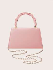 REMANLAND 1pc Plain PU Leather Elegant Magnetic Closure Women Clutch Bag Suitable For Evening Use - Pink - View 8