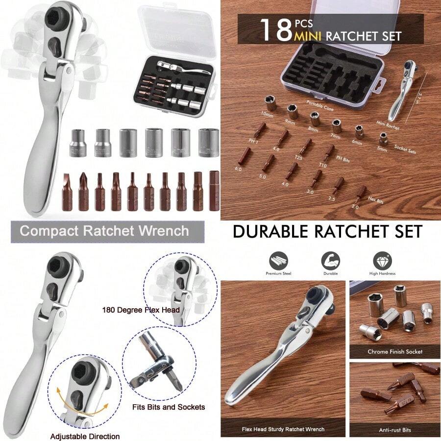 Mini Ratchet Screwdriver Set Right Angle Screwdriver Set With 1 4 Mini ...