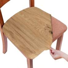 Funda para cojín de asiento, funda de silla con estampado de madera, elástica, extraíble y lavable, funda antifouling para silla, adecuada para sala de estar, comedor, dormitorio, estudio, oficina, hotel, tienda, exterior, boda, banquete, fiesta