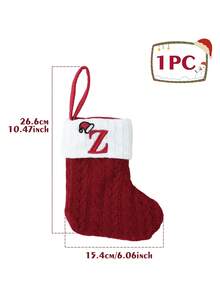 1pc Christmas Knit Monogram Stockings, Small Xmas English Letters Hanging Stockings Socks, Fireplace Decor, Hanging Decor, Christmas Stocking Fillers, Christmas Party Decorations, Party Favors Party Supplies, Christmas Tree Decorations, Christmas Decorations Home, Christmas Decor, Home Decor Room Decor, Christmas Baubles, Christmas Gifts Package, Xmas Decor, 2026 New Year Decor Winter