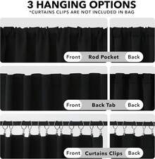 Blackout Curtains 84 Inches Long, Black Room Darkening Curtains Bedroom - 2 Panels, 52x84 Inch, Back Tab And Rod Pocket Black Curtains Living Room, Window Treatments - Coral Pink - View 4