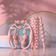 EVA Foam Roller And Handheld Massage Ball - Muscle Relaxation Yoga Kit, Hollow Design, Fitness Roller Set, Foam Roller Yoga Column, Fitness Roller, Yoga Roller, Massage Equipment, Fitness Massage Roller, Hollow EVA Spike Massage Stick, Foam Roller Fitness, Yoga Fascia Massage Tool - A - View 5