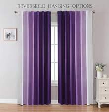 MIUCO Blackout Curtains & Drapes For Bedroom Living Room 84 Inches Long Purple And White Room Darkening Ombre Curtains Rod Pocket & Back Tab Curtains Thermal Insulated Light Blocking 2 Panels Set-FUNALING - Màu tím - Xem 2