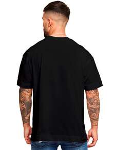 T-Shirt Shirt Streetwear Plain Premium Summer Winter Oversized T-Shirt - Negro - Ver 4