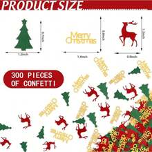 150/300 Stücke Weihnachts Konfetti für den Tisch - farbig, Weihnachtsbaum, Rentier, Fröhliche Weihnachten, geeignet für Weihnachts-Themenpartys, Geburtstagsparty Dekoration